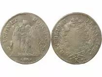 France 5 Silver Francs, Union & Force - Year 6 K Bordeaux