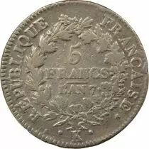 France 5 Silver Francs, Union & Force - Year 7 K Bordeaux