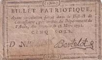 France 5 Sols - Aude - Carcassonne - 1792 - Série D