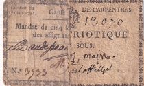 France 5 Sols - Billet de confiance constitué de 2 moitié - 1792