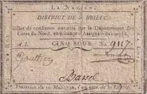 France 5 Sous - C&ocirc;te d\'Armor - Ville de Saint Brieuc - 1792