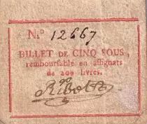 France 5 Sous - Gard - Nîmes - 1791 - VF