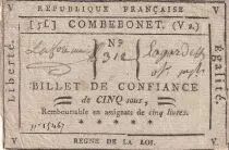 France 5 Sous - Lot et Garonne - Commune de Combebonet - 1792