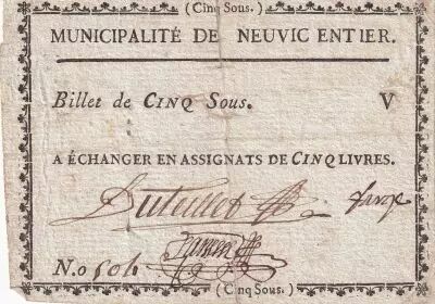 France 5 Sous - Municipality of Neuvic Entier - Haute Vienne - n�504