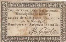 France 5 sous - Orne - District d\'Argentan, municipalit&eacute; de M&eacute;davy - 1792 - Class&eacute; R5 Kolsky