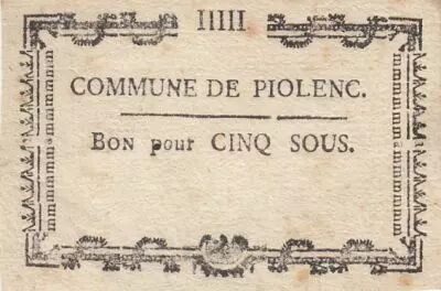 France 5 sous - Vaucluse - Piolenc - 1792