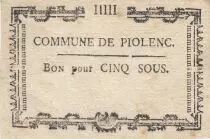 France 5 sous - Vaucluse - Piolenc - 1792