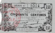 France 50 cent. Fourmies - Serial 47 -  08/05/1916