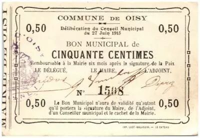 France 50 cent. Oisy City - 1915