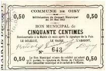 France 50 cent. Oisy City - 1915