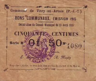 France 50 cent. Vitry-En-Artois