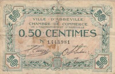 France 50 Centimes - Abbeville Chamber of Commerce - ND(1914-1925) - PTB