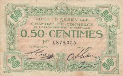 France 50 Centimes - Abbeville Chamber of Commerce - ND(1914-1925)
