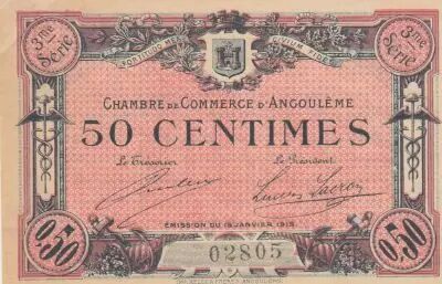 France 50 Centimes - Angoul�me - Bon R�gional - 15-02-1915 - Troisi�me S�rie