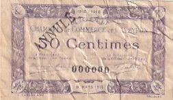 France 50 centimes - Aveyron Chamber of Commerce - 1915 - Cancelled