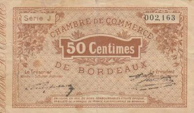 France 50 centimes - Chamber of Commerce - Bordeaux - 1914