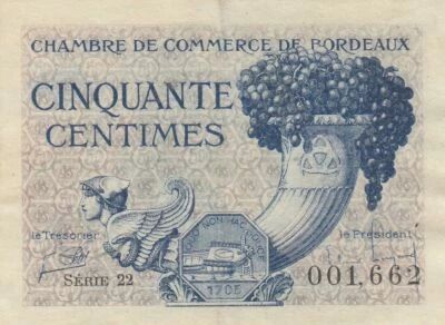 France 50 centimes - Chamber of Commerce - Bordeaux - 1921