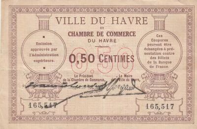 France 50 centimes - Chamber of Commerce - Le Havre - ND (1914-1920)