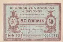France 50 Centimes - Chambre de Commerce - Bayonne - Série CCC - 16-01-1915