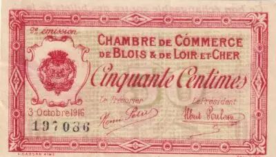France 50 Centimes - Chambre de Commerce - Blois - Loir-et-cher - 03-10-1916 - 2�me �mission -197086