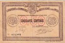 France 50 Centimes - Chambre de commerce - Boulogne sur Mer - 14-08- 1914