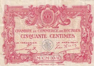 France 50 centimes - Chambre de Commerce - Bourges - 1920 - S�rie A