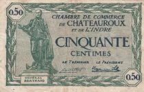 France 50 Centimes - Chambre de Commerce - Ch&acirc;teauroux -  Indre - 1922 - S&eacute;rie B