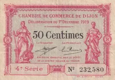 France 50 Centimes - Chambre de Commerce - Dijon - 1919 - 4�me s�rie