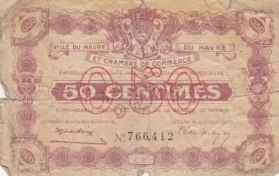 France 50 centimes - Chambre de Commerce - Le Havre - 1920