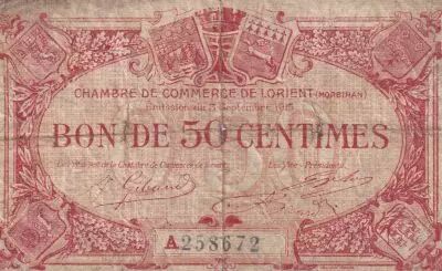 France 50 Centimes - Chambre de commerce - Lorient - 1915 - S�rie A