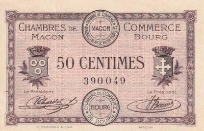 France 50 Centimes - Chambre de Commerce - Macon - Bourg - 1915