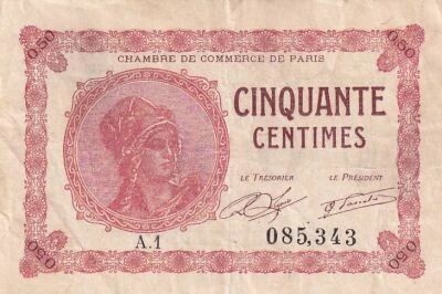 France 50 Centimes - Chambre de commerce - Paris - 1920 - S�rie A.1