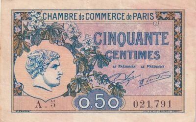 France 50 Centimes - Chambre de commerce - Paris - 1920 - S�rie A.5