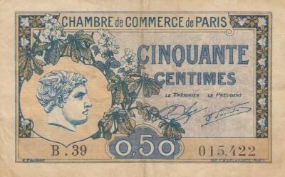 France 50 Centimes - Chambre de commerce - Paris - 1920 - S�rie B.39