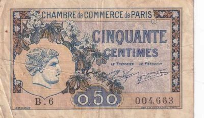 France 50 Centimes - Chambre de commerce - Paris - 1920 - S�rie B.6