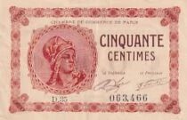 France 50 Centimes - Chambre de commerce - Paris - 1920 - S&eacute;rie D.35