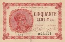 France 50 Centimes - Chambre de commerce - Paris - 1920 - S&eacute;rie E.43