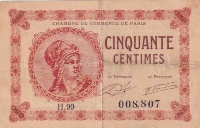 France 50 Centimes - Chambre de commerce - Paris - 1920 - S�rie H.99