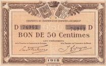 France 50 Centimes - Chambre de Commerce - Quimper et Brest- 1918 - Série D