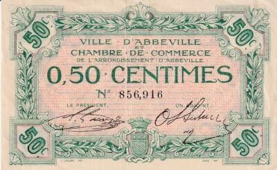 France 50 Centimes - Chambre de Commerce d\'Abbeville - N�856,916