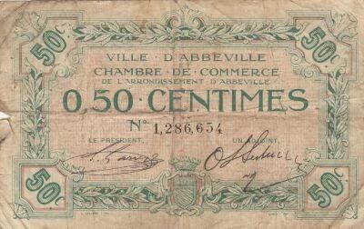 France 50 Centimes - Chambre de Commerce d\'Abbeville - ND (1914-1925)