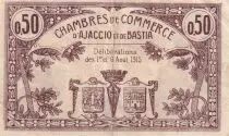 France 50 Centimes - Chambre de commerce d\'Ajaccio et Bastia - 1915 - P.3-1