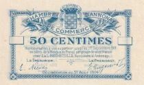 France 50 Centimes - Chambre de Commerce d\'Annonay - 31-08-1914 - Non &eacute;mis