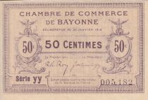 France 50 Centimes - Chambre de commerce de Bayonne - 1918 - Serial yy - P.21-55