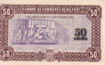 France 50 Centimes - Chambre de Commerce de Belfort - 12-10-1921 - �preuve