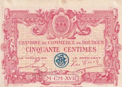 France 50 Centimes - Chambre de Commerce de Bourges - 1917 - S�rie D