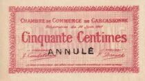 France 50 Centimes - Chambre de Commerce de Carcassonne - 30-04-1917 - ANNUL&Eacute;