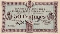 France 50 Centimes - Chambre de Commerce de Chalon-sur-Sa&ocirc;ne, Autun & Louhans - 1916 -Annul&eacute;