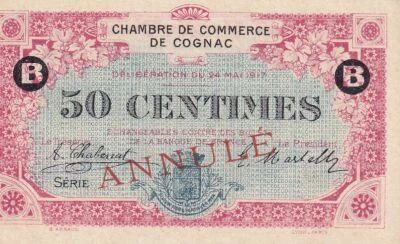 France 50 Centimes - Chambre de Commerce de Cognac - 24-05-1917 - Annul�