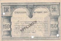 France 50 Centimes - Chambre de Commerce de La Rochelle - D&eacute;cembre 1915 -  S&eacute;rie G - Sp&eacute;cimen